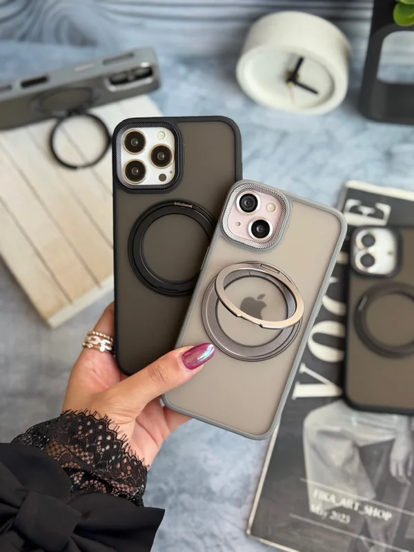 کاور مگ سیف استند دار گوشی آیفون 13 پرو رنگ: تیتانیوم، مدل: iPhone 13Pro - Image 2